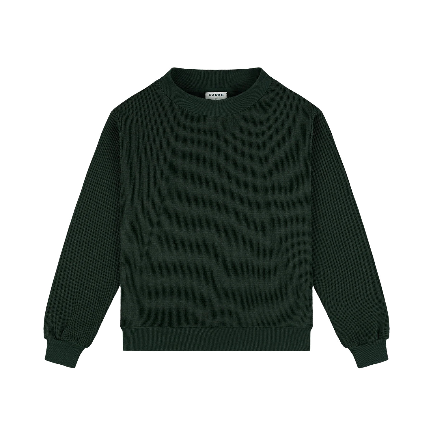Waffle Mockneck Pullover - Forest | Parke