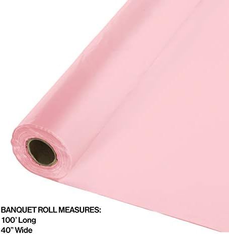 Creative Converting Roll Plastic Table Cover, 100-Feet, Classic Pink - | Amazon (US)