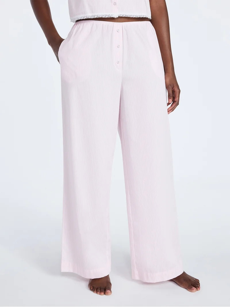 Joyspun Women's Poplin Sleep Pants, 31'' Inseam, Sizes XS-3X | Walmart (US)