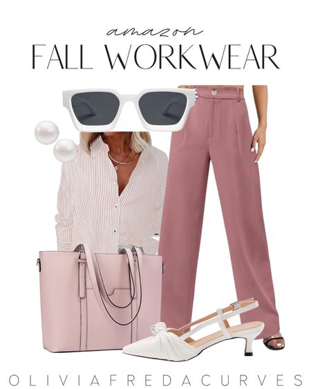 Midsize Curvy Amazon Fall Workwear Outfit Ideas - sweater dress - slingback kitten heels - dainty jewelry - vintage sunglasses - work bag - fall workwear - work outfits - pink outfits - Amazon fashion - Amazon finds

#LTKworkwear #LTKmidsize #LTKstyletip