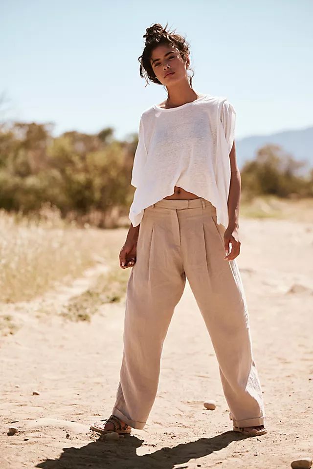 Lyla Linen Trousers | Free People (Global - UK&FR Excluded)