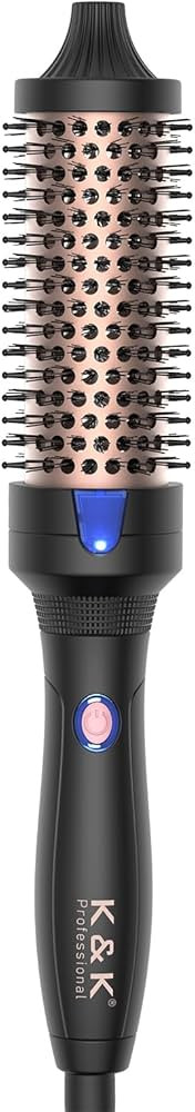 K&K Heated Curling Brush - 1.5 Inch Ceramic Tourmaline Ionic Volumizing Hot Brush for Root Volume... | Amazon (US)