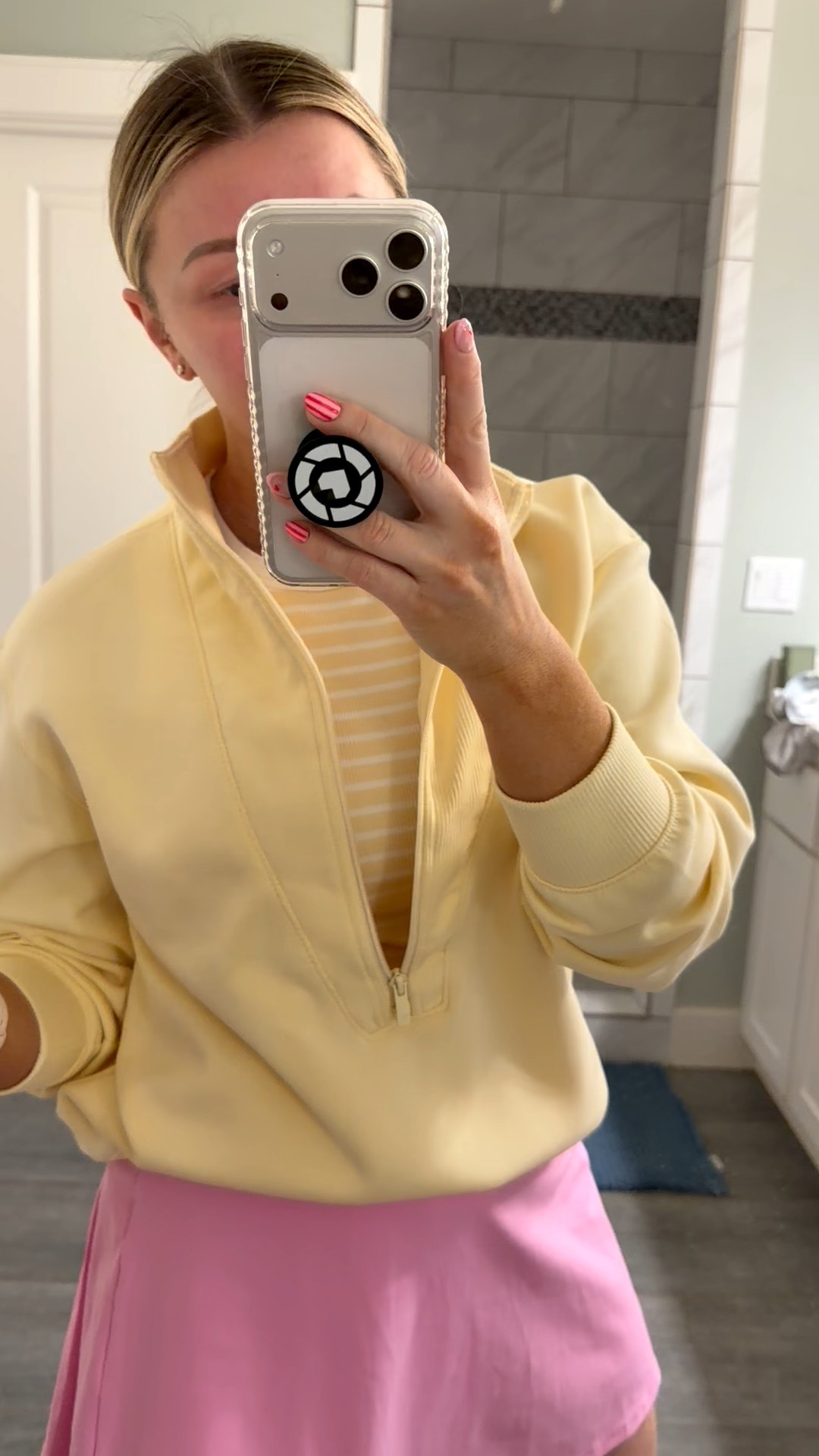 Planning Disney World outfits and I think this color combo is so fun and so practical for walking around all day, riding rides, eating the food. And I’ll wear these pieces when I get home. Win Win! 
Still trying to decide on shoes!
Small sweatshirt
Medium tank
Medium activewear skort 

#LTKootd #LTKOver40 #LTKActive