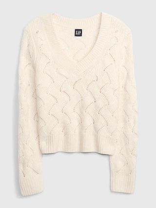 Pointelle V-Neck Sweater | Gap (US)