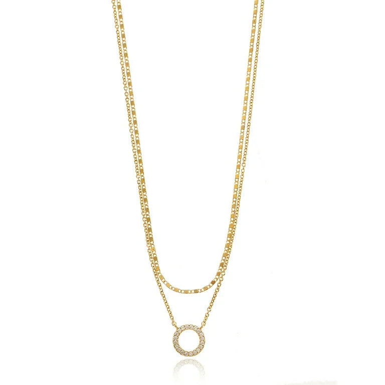 Time and Tru Women's Goldtone Open Circle Necklace Set, 2 Pieces | Walmart (US)