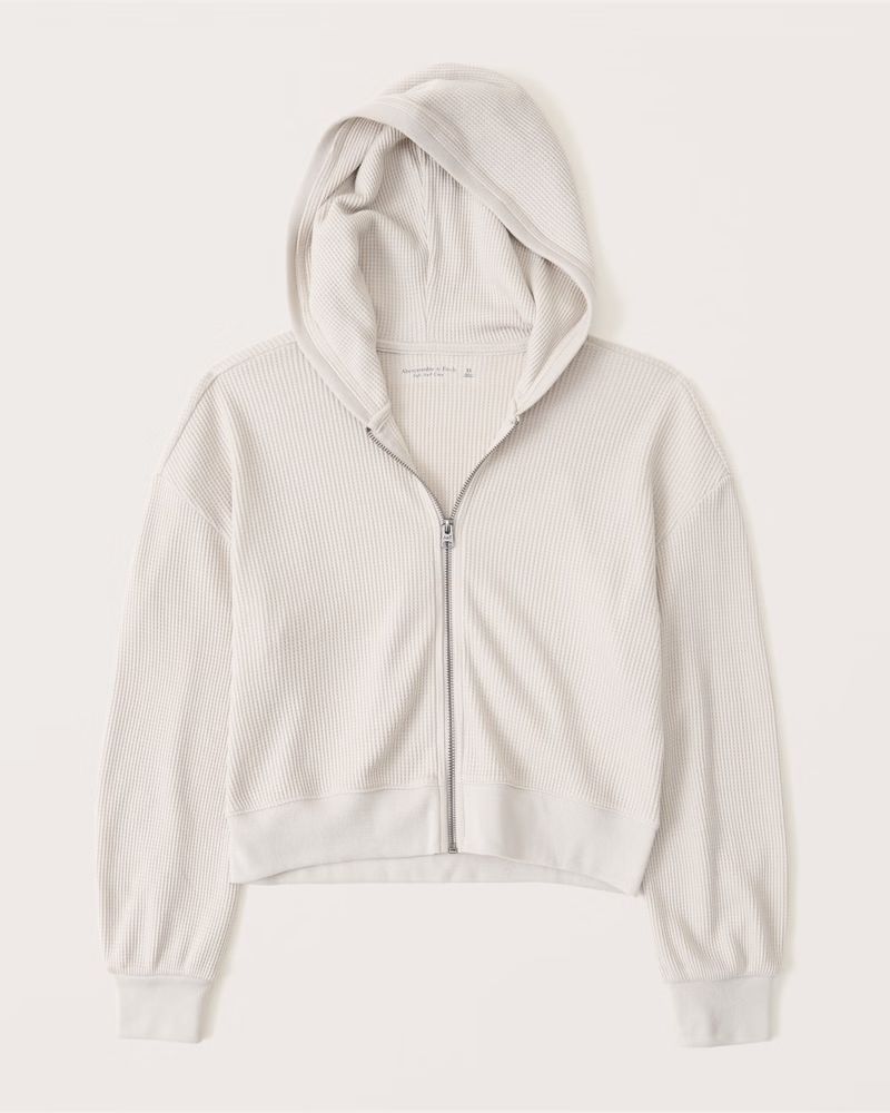 Waffle Full-Zip Hoodie | Abercrombie & Fitch (US)