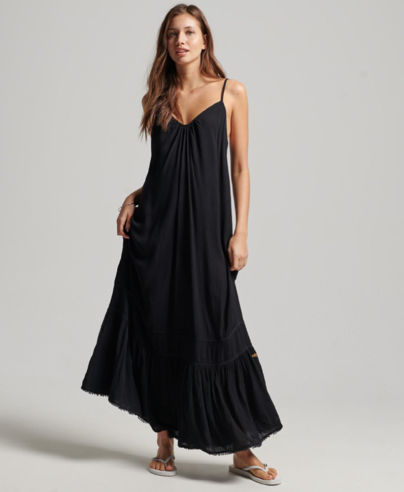 Womens - Long Cami Dress in Dark Grey | Superdry | Superdry (UK)