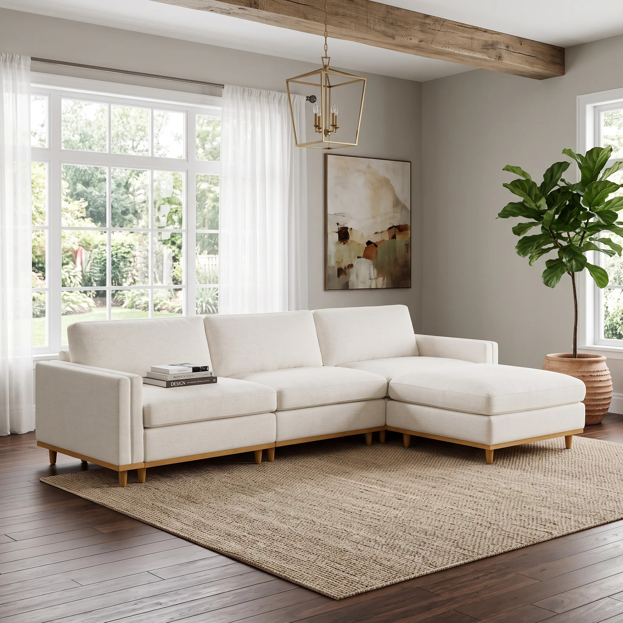 Laima 4-PC 117'' W Oversized Sectional with Ottoman | Wayfair North America