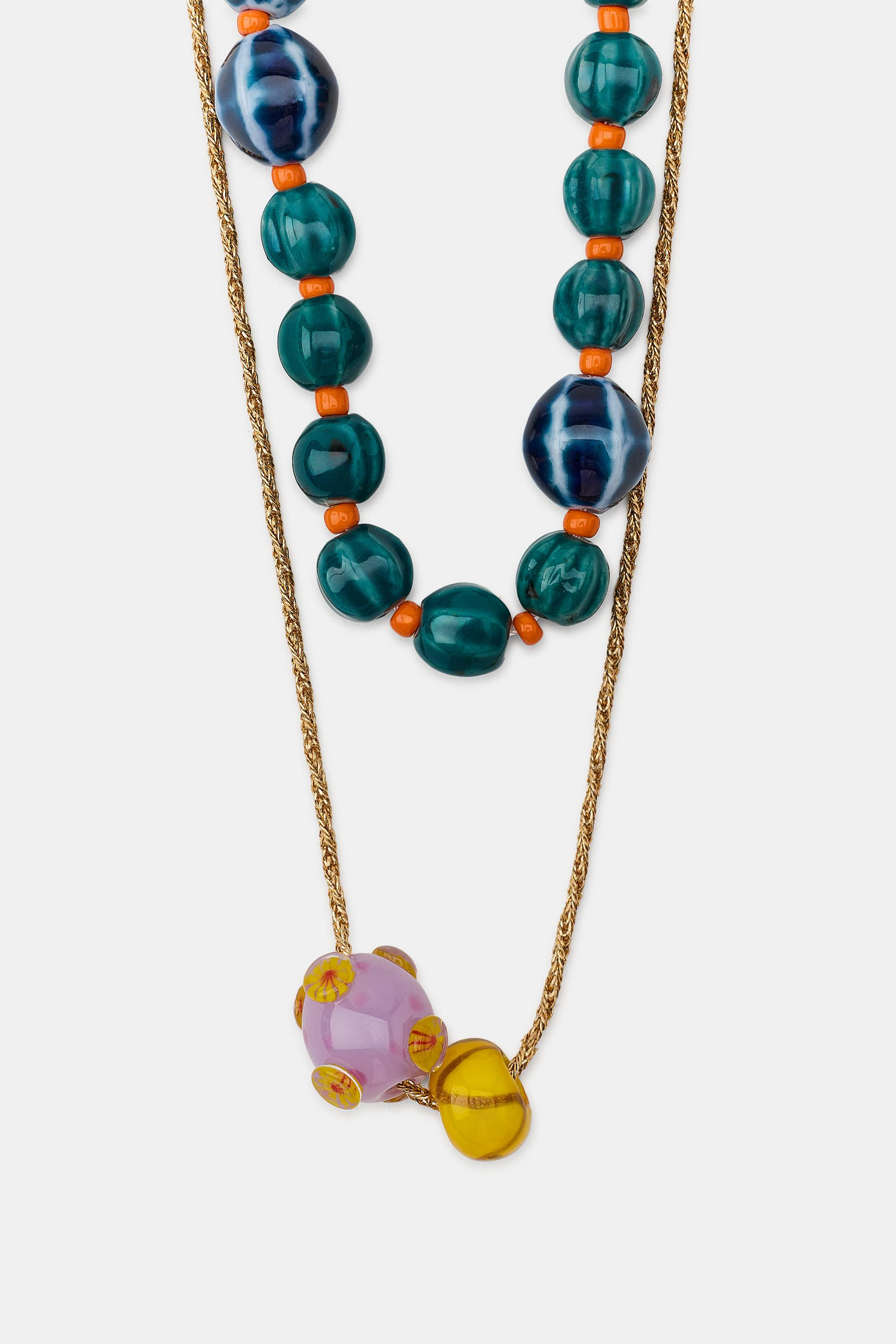 PACK OF 2 CERAMIC BEAD NECKLACES | Zara UK