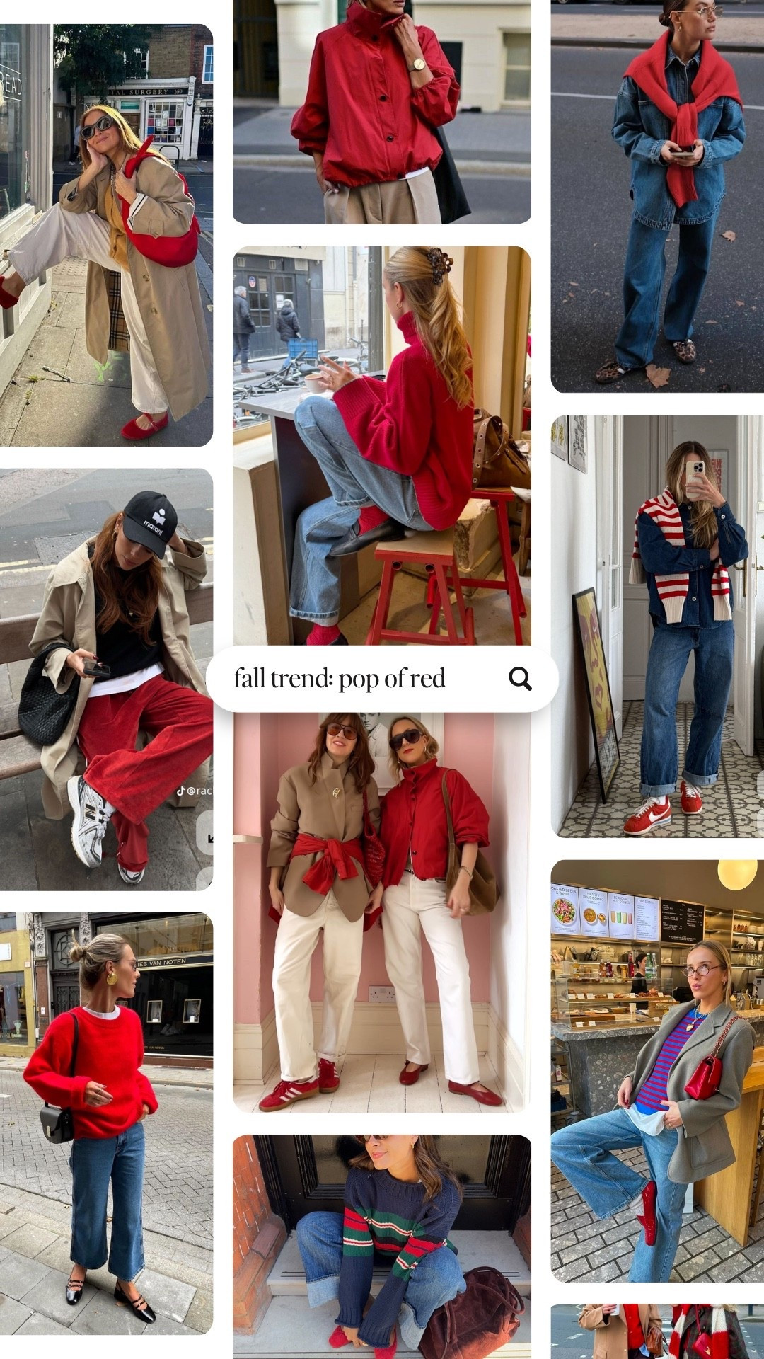 Fall's favorite color is officially red 🍁❤️ Sharing how I've been styling little pops of it into my everyday outfits this week — shop everything below!

#fallOOTD #popofred #falltrends #streetstyle #houstonstyle