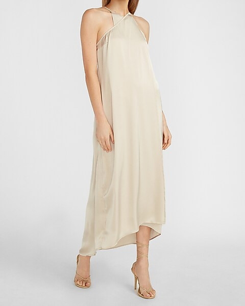 Cross Front Hi-Lo Midi Dress | Express