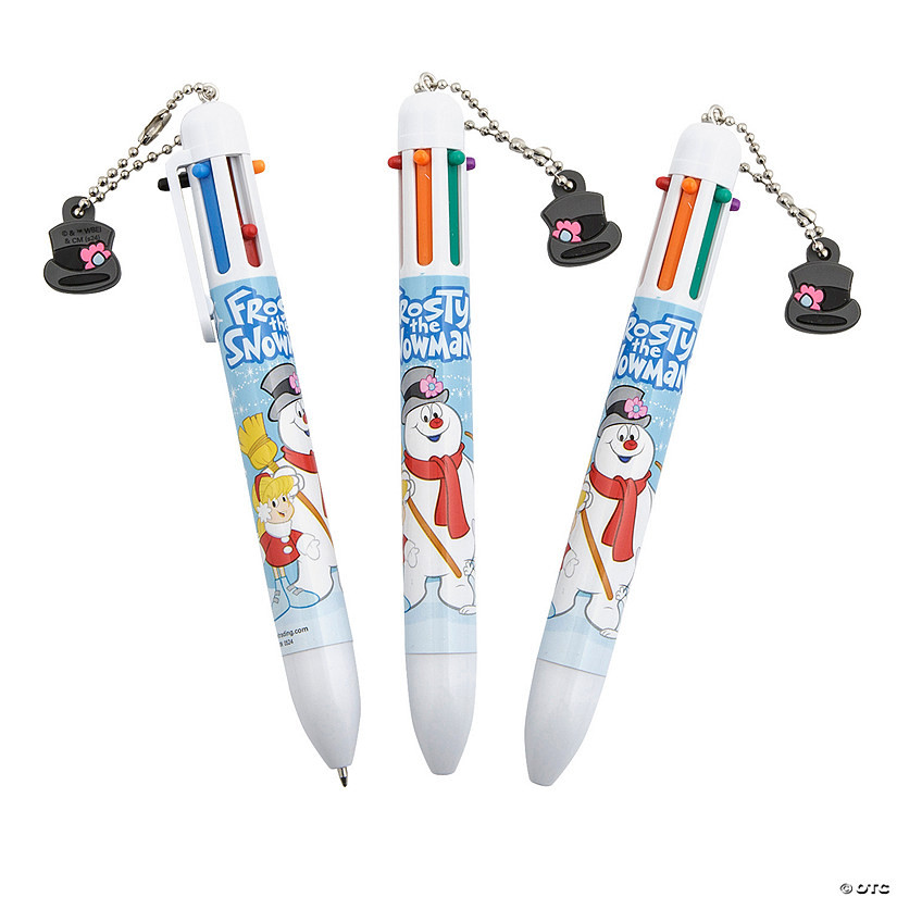 5 1/2" Frosty the Snowman™ Shuttle Pens with Top Hat Charm - 12 Pc. | Oriental Trading Company