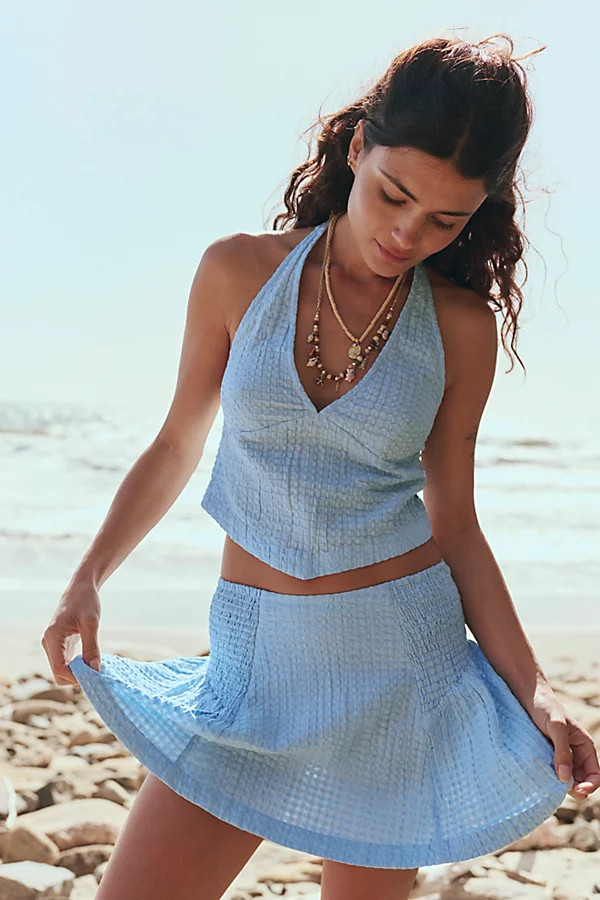 Drew Pucker Check Skirt Set | Free People (Global - UK&FR Excluded)