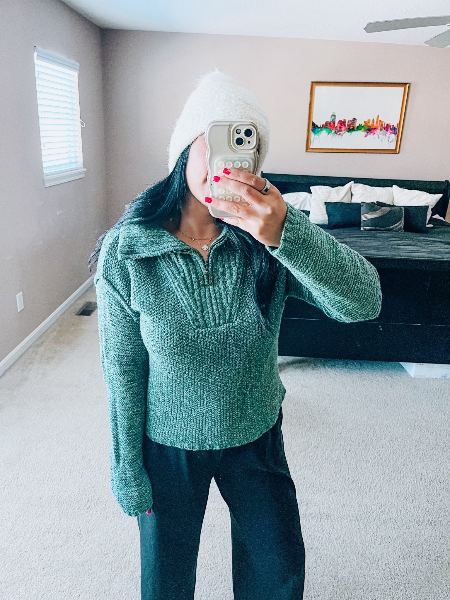 Half zip sweater
DSG sweatpants 
Beanie
Winter style 


#LTKmorningroutine #LTKHoliday #LTKgrwm