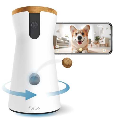 Furbo 360° Dog Camera: Pet Security Cam w/Barking Alerts, Rotating View, Treat Toss w/Phone App, Smart Home Indoor Puppy Monitoring, 2-Way Speaker (Standard Features - No Subscription Required) | Amazon (US)