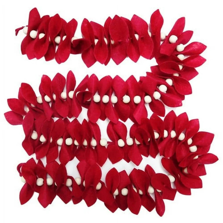 Holiday Time Set of 2 6ft Natural Bead w/ Red Garland - Walmart.com | Walmart (US)