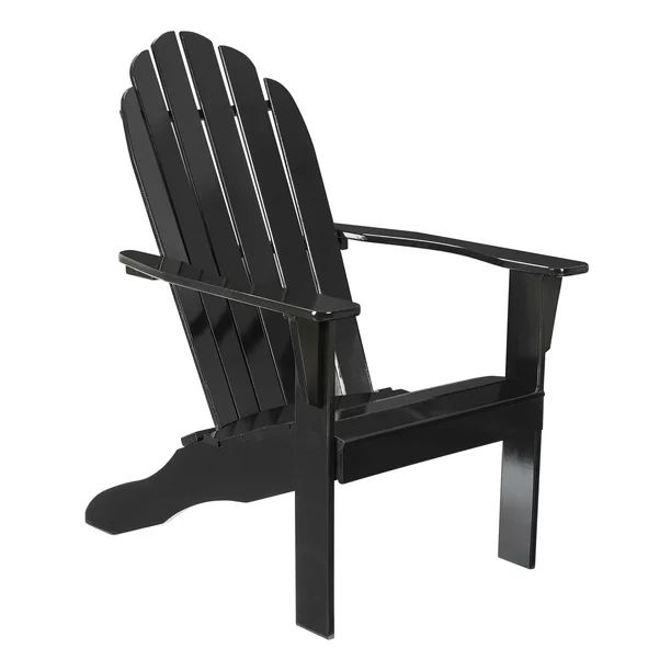 Mainstays Wooden Outdoor Adirondack Chair, Black Finish, Solid Rubberwood | Walmart (US)