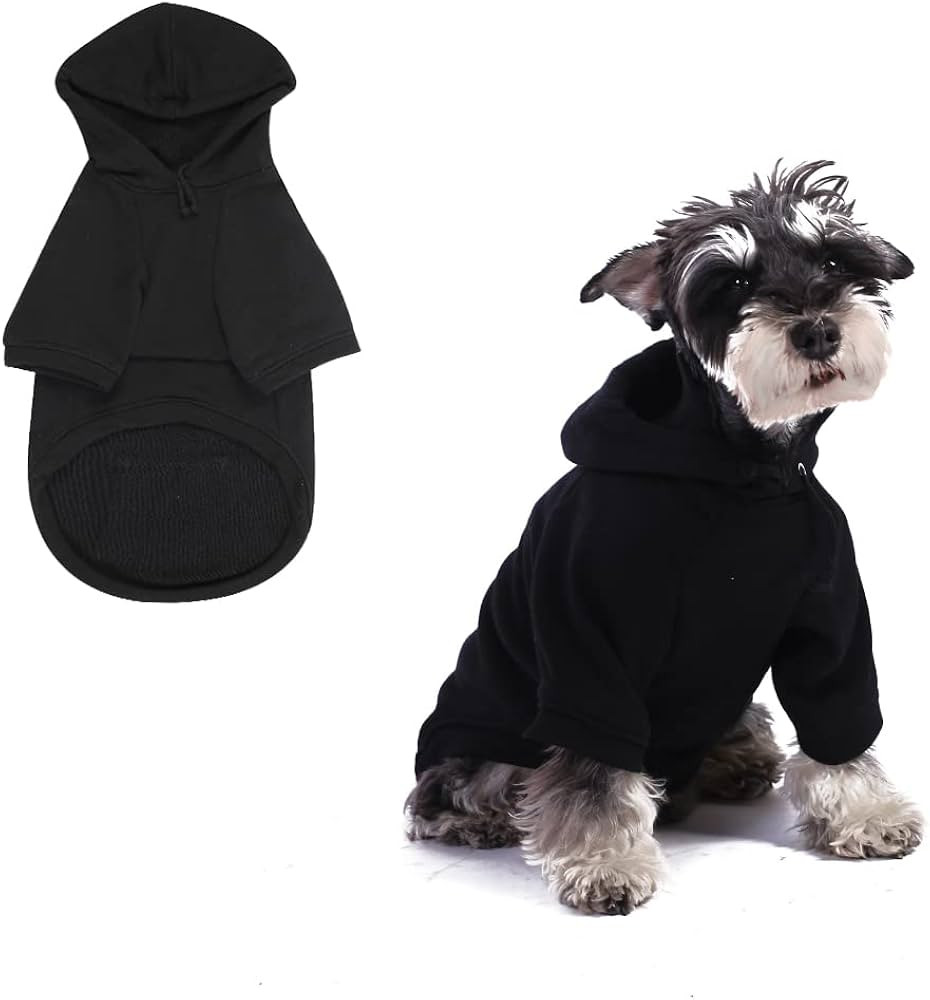 Furryilla Pet Clothes for Dog, Dog Hoodies Sweatshirt with Hood and Pockets for Small Dogs (Black... | Amazon (US)