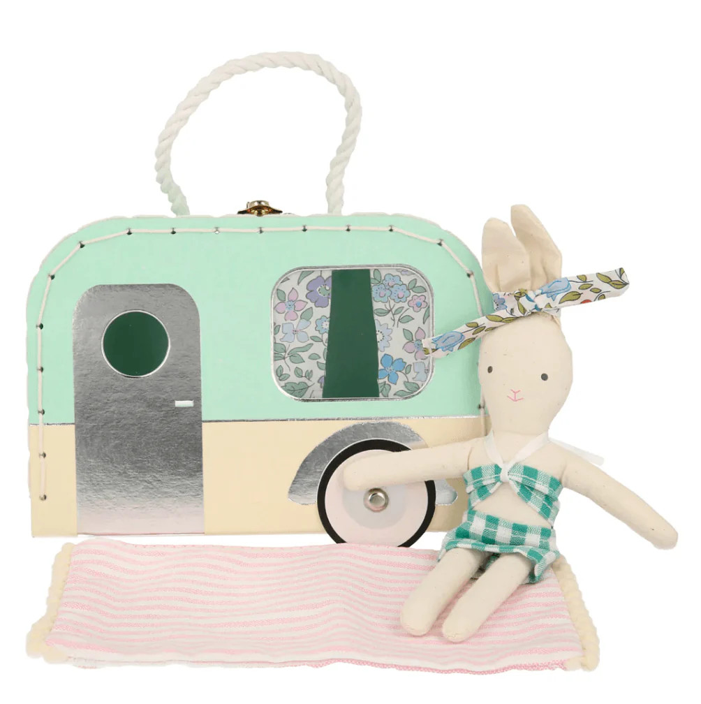meri meri caravan bunny mini suitcase doll | minnow