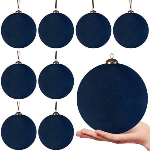 8 Pcs Large Velvet Christmas Balls 6 Inch Christmas Tree Decorations Xmas Ornaments Balls for Fam... | Amazon (US)