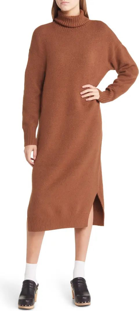 Treasure & Bond Long Sleeve Turtleneck Cotton & Wool Blend Sweater Dress | Nordstrom | Nordstrom