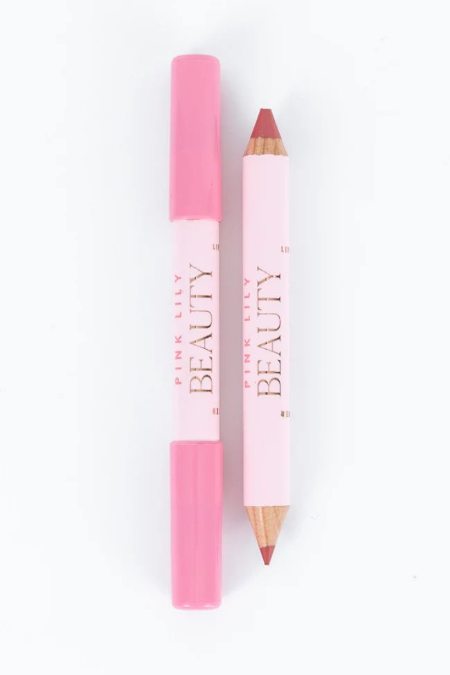Pink Lily Beauty Double Bloom Dual Lipstick and Lip Liner - Pretty in Pink Lily | Pink Lily