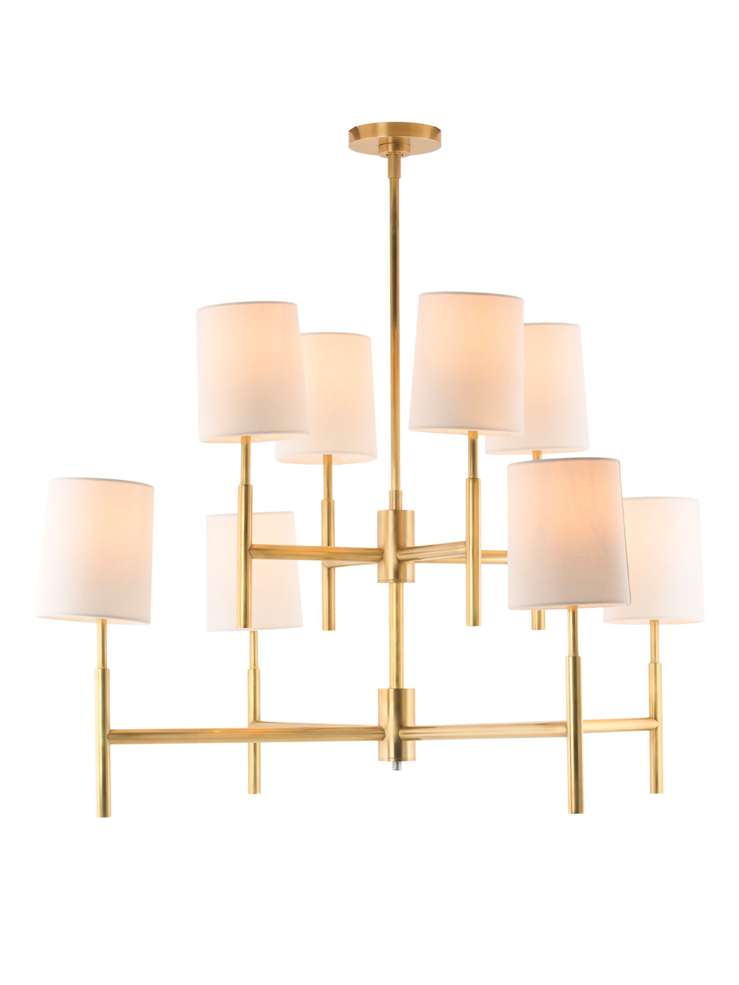 29x34 Clarion Two Tier Chandelier With Linen Shade | TJ Maxx