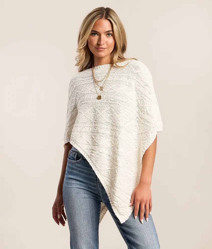 Cable Stitch Sweater Poncho | Buckle
