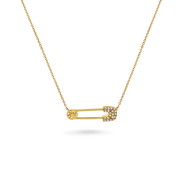 14K Safety Pin Necklace | IceLink