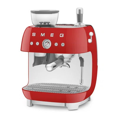 SMEG 50's Retro Style Aesthetic Semi-Automatic Espresso Coffee Machine with Grinder | Wayfair North America