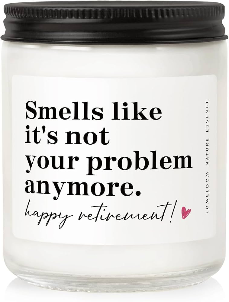 LUMELOOM Retirement Gift for Woman, Men - 9oz Lavender Scented Soy Wax Candle- Best 2026 Retired ... | Amazon (US)