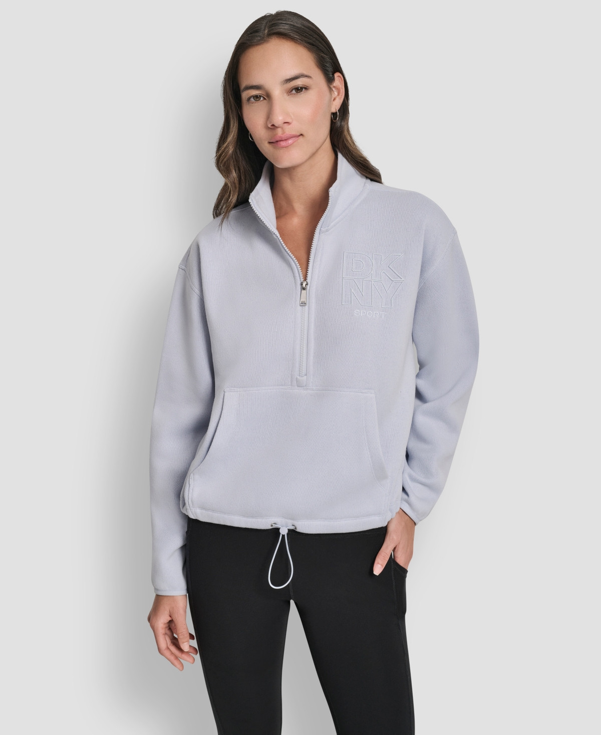 Dkny Women's Half-Zip Long-Sleeve Sweater - Frost Blue | Macy's