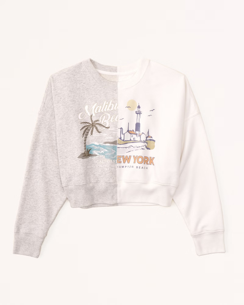 Vintage Wedge Spliced Graphic Crew Sweatshirt | Abercrombie & Fitch (US)