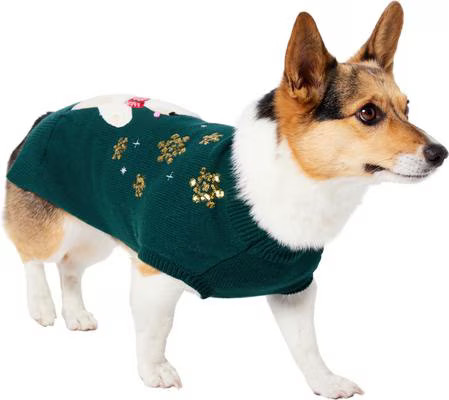 Frisco Sequin Polar Bear Dog & Cat Sweater, Medium | Chewy