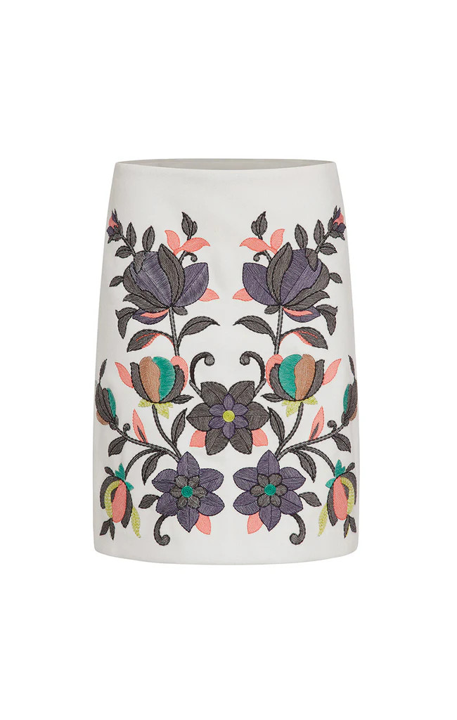 Flower-Embroidered Evening Skirt | Etcetera