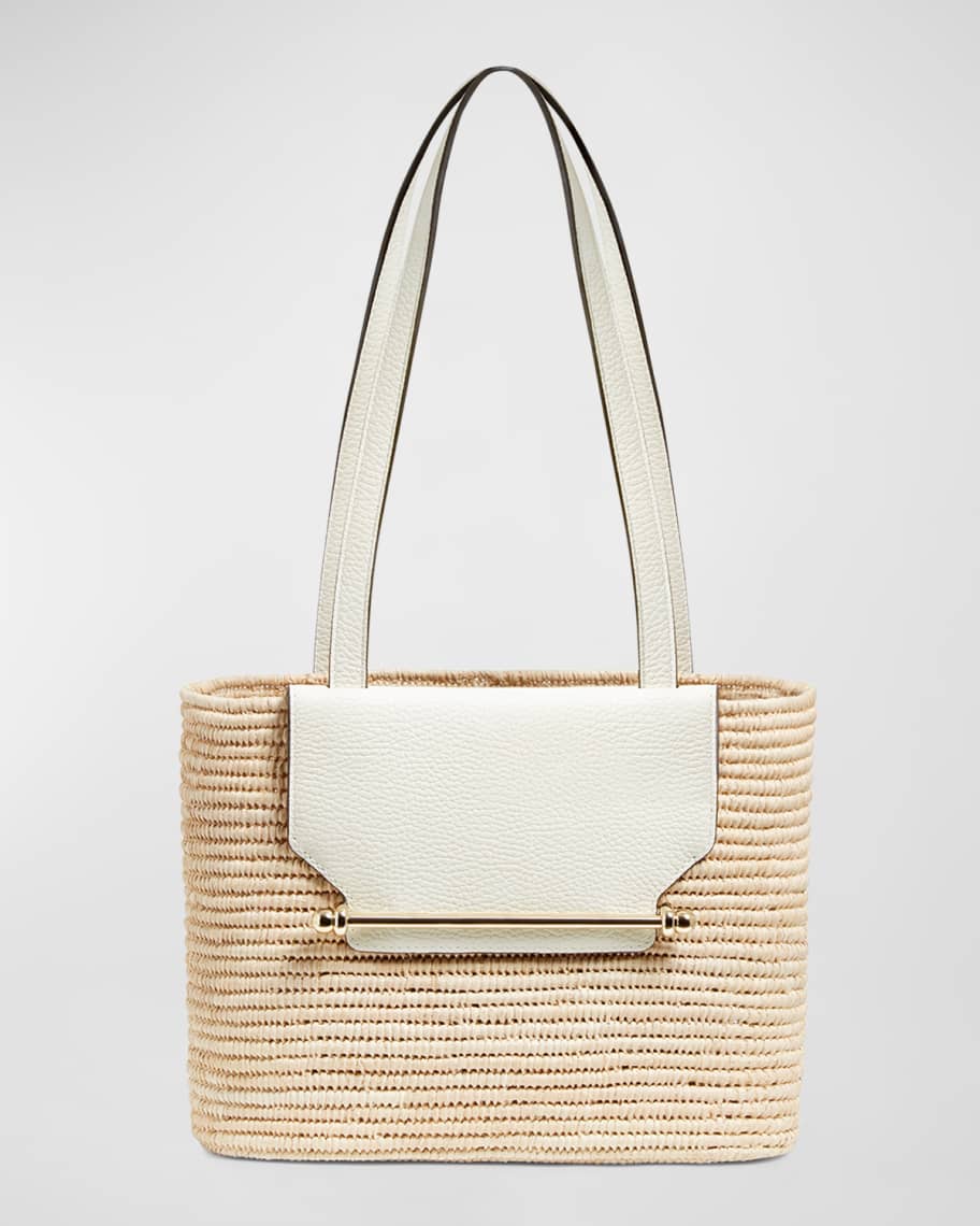 Basket Raffia & Leather Shoulder Bag | Neiman Marcus