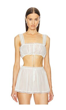 Helsa Voile Camisette Top in Ivory from Revolve.com | Revolve Clothing (Global)