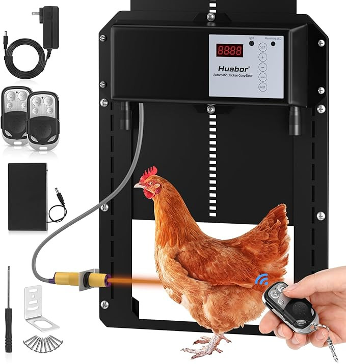 Automatic Chicken Coop Door, Automatic Chicken Door with Timer & Light Sensor and Remote Control,... | Amazon (US)