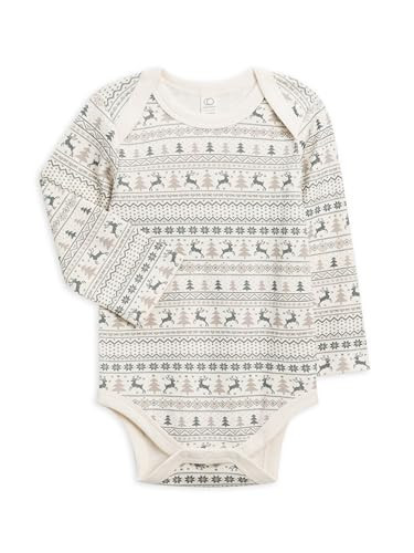 Colored Organics - Organic Cotton Baby Bodysuit - Long Sleeve Infant One Piece - Fairisle/Agave- 12-18M | Amazon (US)