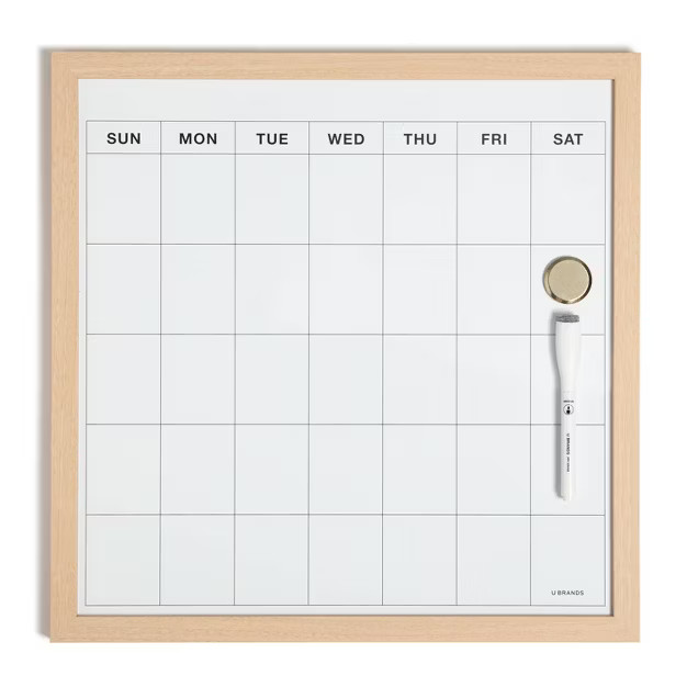 U Brands x RiOrganize 16''x16'' Flat Front MDF Frame Dry Erase Calendar | Target