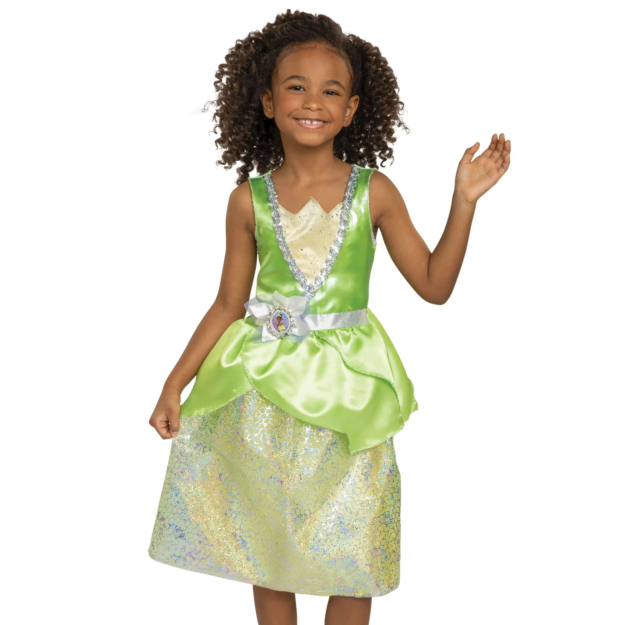 Disney Princess Tiana Green Pretend Play Dress Outfit for Female Child Size 4-6x | Walmart (US)