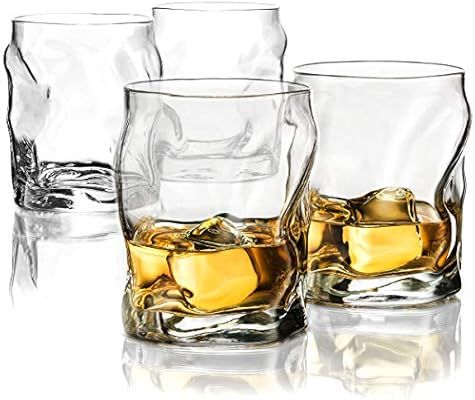 Bormioli Rocco Whiskey Glass Set - 14.¼ Oz Double Old Fashioned Glass (Set of 4) Italian Crafted... | Amazon (US)