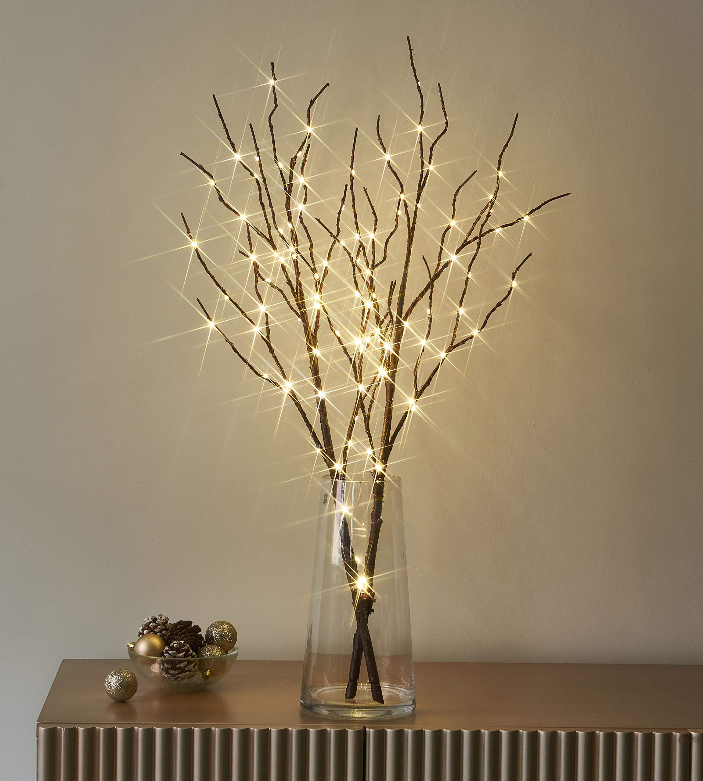 LITBLOOM Lighted Brown Willow Branches 32IN 100 LED with Timer Battery Operated, Tree Branch with... | Amazon (US)