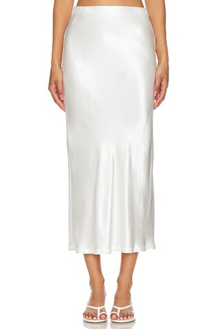 Enza Costa Satin Bias Cut Skirt in Undyed from Revolve.com | Revolve Clothing (Global)