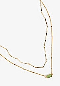Gold Faux Olivine Stone Layered Necklace | Maurices
