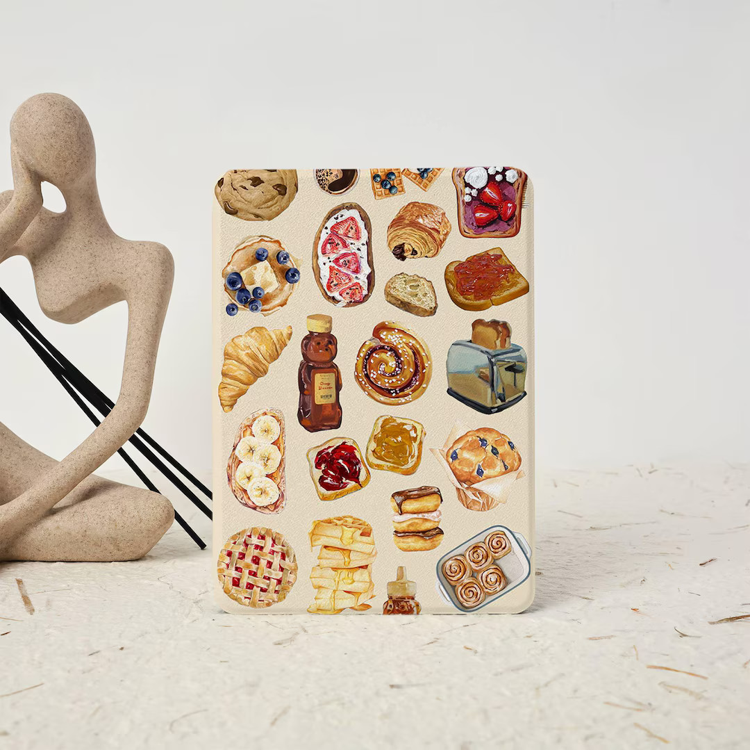 Breads Pie Pattern Kindle Case With Hand Strap for 6" 7", Kindle Paperwhite 12/11/10th Gen, Kobo ... | Etsy (US)