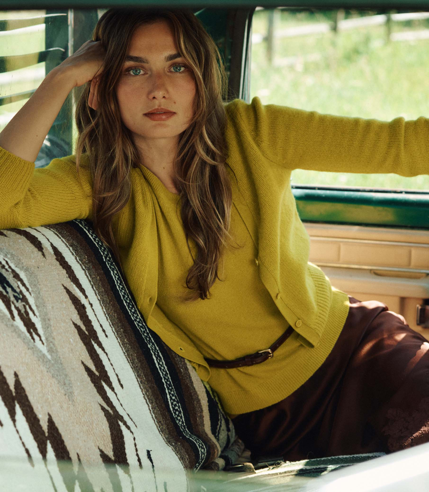 Cameron Cashmere Cardigan - Antique Moss | DOEN