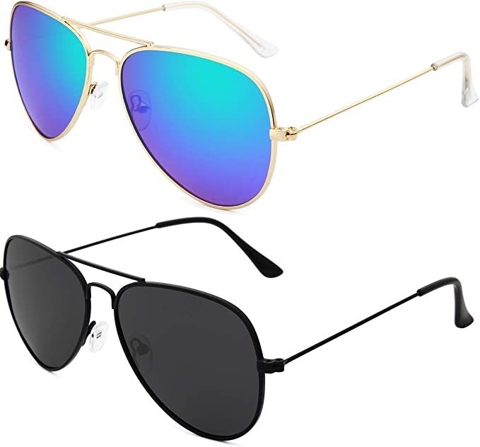 Livhò Sunglasses for Men Women Aviator Polarized Metal Mirror UV 400 Lens Protection | Amazon (US)