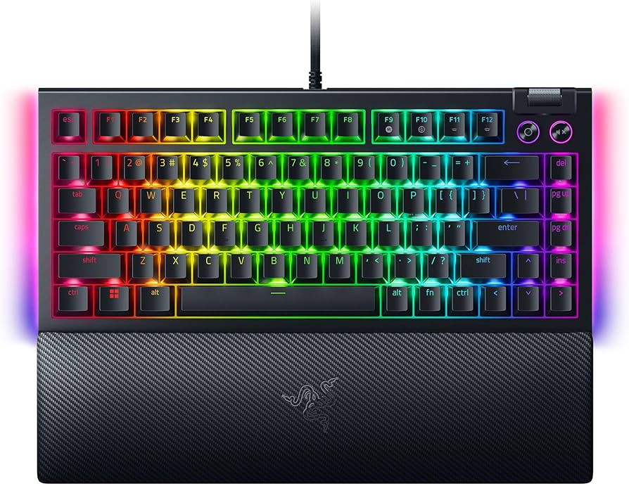 Razer BlackWidow V4 75% Mechanical Gaming Keyboard: Hot Swappable Design - Compact & Durable - Or... | Amazon (US)