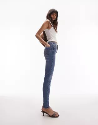 Topshop Jamie recycled cotton blend jeans in mid blue | ASOS (Global)